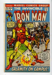 Iron Man 45 Calamity on Campus Classic Cover 46 One Must Die Marvel