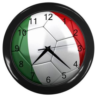 Italy Italian Flag Soccer Ball Football Theme Wall Clock
