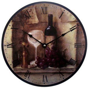   Geneva 12 Inch Wine Grape Italian Style Wall Clock 