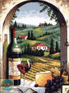 Needlepoint Kit Tuscan View Italy Vineyard Wine Cheese