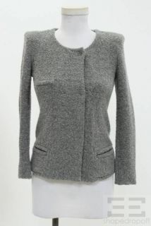 Etoile Isabel Marant Dark Grey Boucle Wool Snap Jacket Size 1