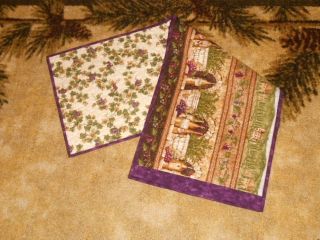 Handmade Quilted Table Runner Wine Grapes Winery Italian Reversible