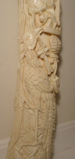 29 VINTAGE FAUX IVORY ELEPHANT TUSK CARVING OF ASIAN GODDESS (see