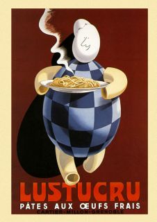Eggs Spaghetti Pasta Plate Italian Italy Food Vintage Poster Repo Free