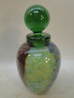 Vintage Franco Moretti Murano Italian Glass Perfume Bottle Green