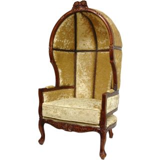  European style grotto upholstered chair Victorian era beige ivy