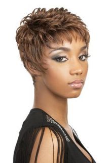 Motown Tress Short Swirl Top and Sides Full Wig Silver