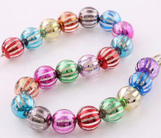  Candy Stripes Plating Color Christmas Gifts Loose Beads Charms