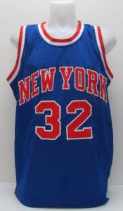 Jerry Lucas Autographed New York Knicks Blue Jersey PSA