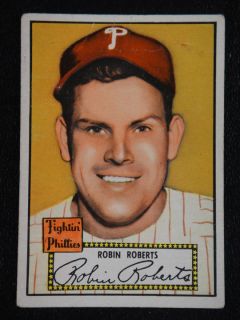 1952 Topps 59 Robin Roberts Phillies Red Back