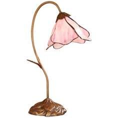dale tiffany pink petal downbridge desk lamp