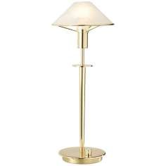 holtkoetter brushed brass alabaster white glass desk lamp