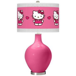 Blossom Pink Hello Kitty Polka Dots Ovo Glass Table Lamp   #X1360