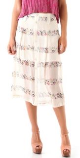 Charlotte Ronson Floral Button Midi Skirt