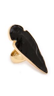 Charles Albert Obsidian Arrowhead Ring