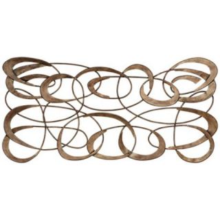 Contemporary spiral bronze finish metal wall art with a subtle black