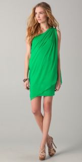 alice + olivia Draped One Shoulder Dress