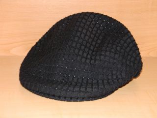 New KANGOL Graph Rib 507 Ivy Black Newsboy Flex Hat Cap Size Medium