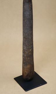 Dogon Old 47 Wood Pestle Incised Designs w Stand Antique African Tool