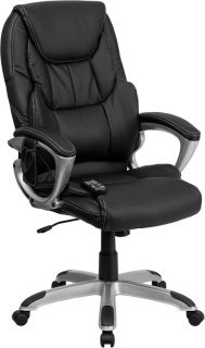  REMOTE MASSAGING BLACK LEATHER HOME OFFICE EXECUTIVE DESK TASK CHAIRS
