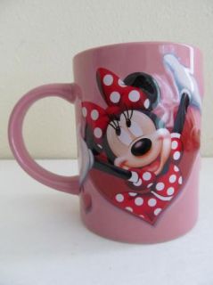  Mini Mouse Pink Red Heart Coffee Mug Jerry Leigh Disney Cup I7