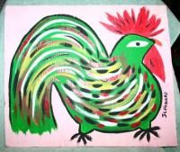 Juanita Leonard Folk Art Painting Louisiana Rooster
