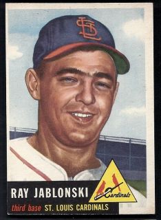Ray Jablonski St Louis Cardinals 1953 Topps Card 189
