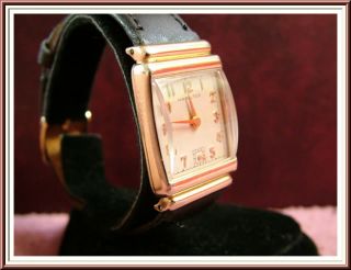 1948 RARE Hamilton Hayden Mens Vintage Gold Watch 14k GF Solid 18K