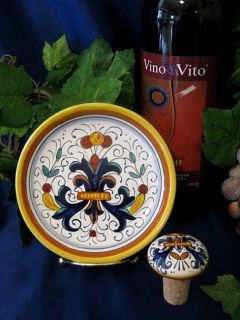 Deruta Italy Italian Pottery Ricco Wine Cork Coaster
