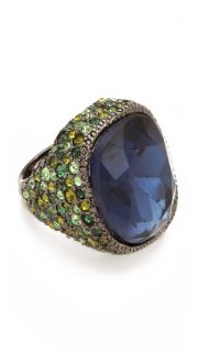 Kenneth Jay Lane Cocktail Ring with Green & Sapphire