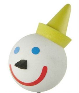 New Jack In The Box Antenna Ball Clown White Ball Yellow Hat Blue Eyes
