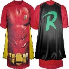 Robin Batman Costume Body with Cape Adult Mens DC Comics T Tee Shirt S