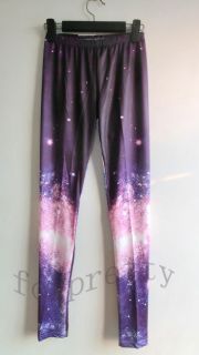 Women Aurora Space Galaxy Graphic Printed Leggings Pants Tights