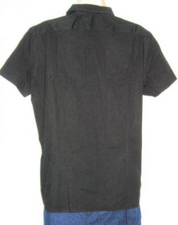Lindeberg Black Button Front Mens Short Sleeve Shirt ~ sz 46 ~ Code
