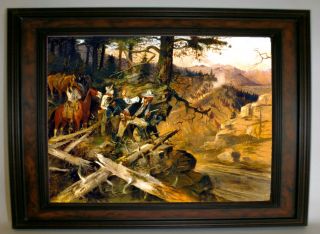 Art Reproduction on canvas of The Ambush by Charles Marion Russell.