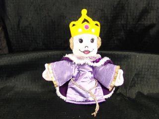 Handmade Gold Purple Velvet Queen Hand Puppet Plush Toy