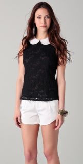 alice + olivia Sinclair Lace Collared Top
