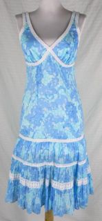 Lilly Pulitzer Chow Wagon Cotton Jacinda Dress 2 XS Blue Jungle