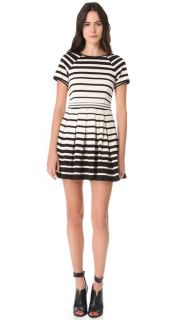 Tibi Variegated Stripe Pleated Dress