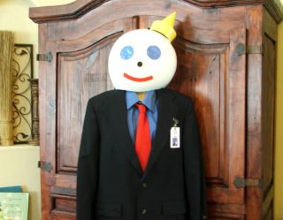 Jack In The Box ADULT Halloween Costume HEAD + Suit Jacket Shirt Tie