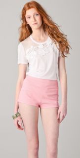 RED Valentino Short Sleeve Tee with Lace