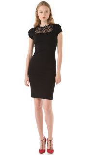 RED Valentino Ponte & Lace Fitted Dress