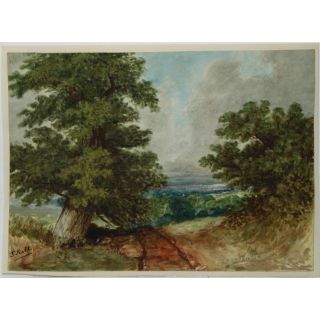 Morgan Landscape Antique Watercolour Painting