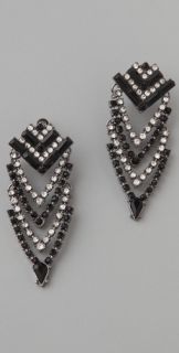 Adia Kibur Jet Stone & Crystal Art Deco Earrings