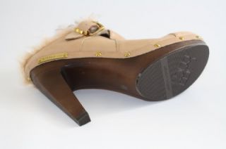 Womens Shoes BCBG BCBGeneration Millard B Clog Heels Camel Studds Fur