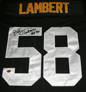 JACK LAMBERT Pittsburgh Steelers Signed Black Jersey Auto JSA Witness