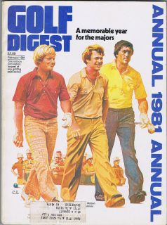 1981 Golf Digest Annual Jack Seve Watson on Cover