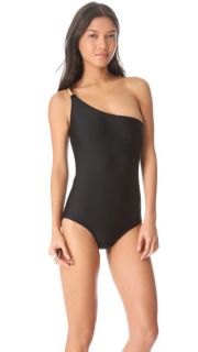 Shoshanna Black Basics One Shoulder Swimsuit
