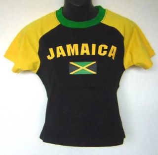Jamaica Flag Black Yellow Rasta Soccer Jersey T Shirt