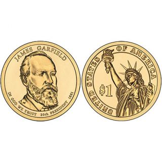 One Coin 2011 James A Garfield Gold Dollar from Roll